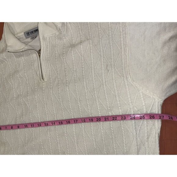 Stacy Adams Ivory Cable Zip-up Sweater Men's Size XXL Classy - Picture 6 of 9